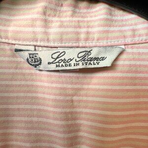 Loro Piana Striped Long Sleeve V-Neck Blouse